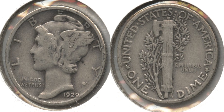 1929 Mercury Dime Fine-12 #ay