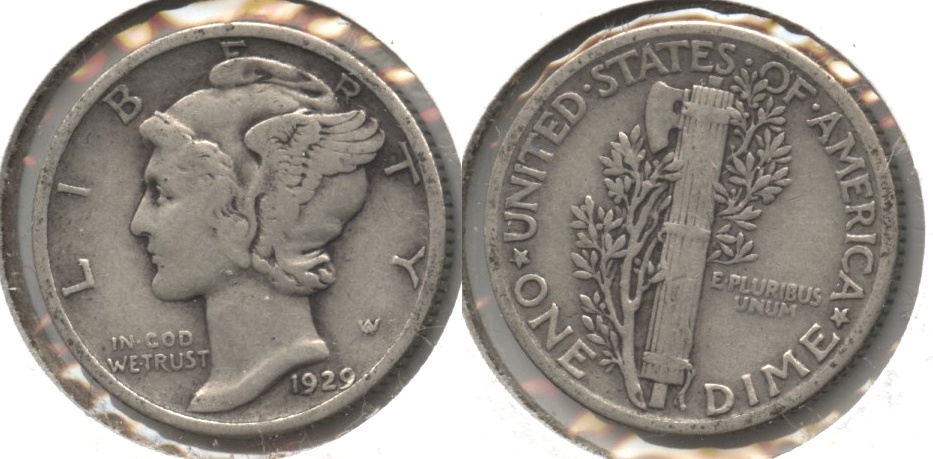 1929 Mercury Dime Fine-12 #ba