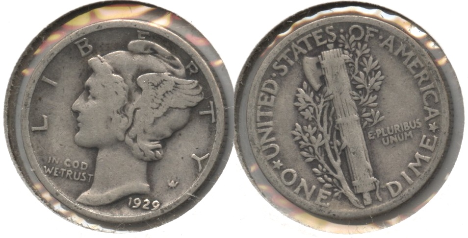 1929 Mercury Dime Fine-12 #bb