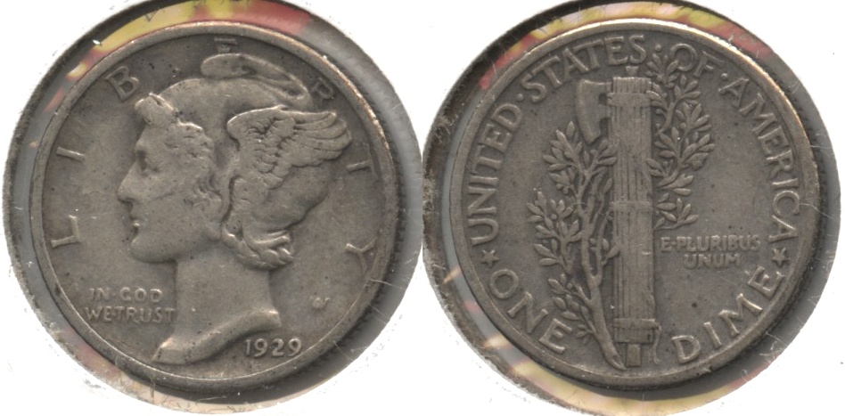1929 Mercury Dime Fine-12 #bd