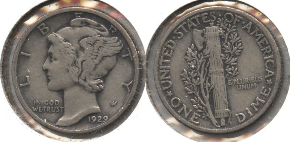 1929 Mercury Dime Fine-12 #bf