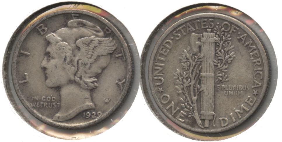 1929 Mercury Dime Fine-12 #bj
