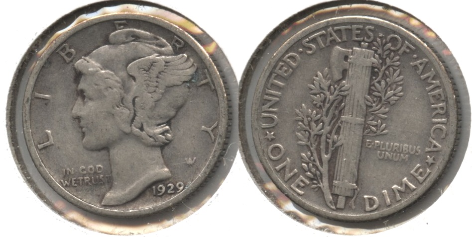 1929 Mercury Dime Fine-12 #bm