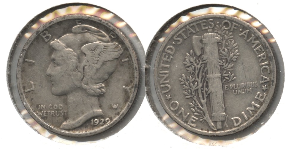 1929 Mercury Dime Fine-12 #bp