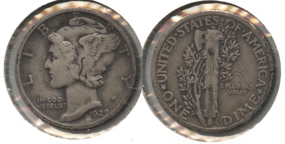 1929 Mercury Dime Fine-12 #bs