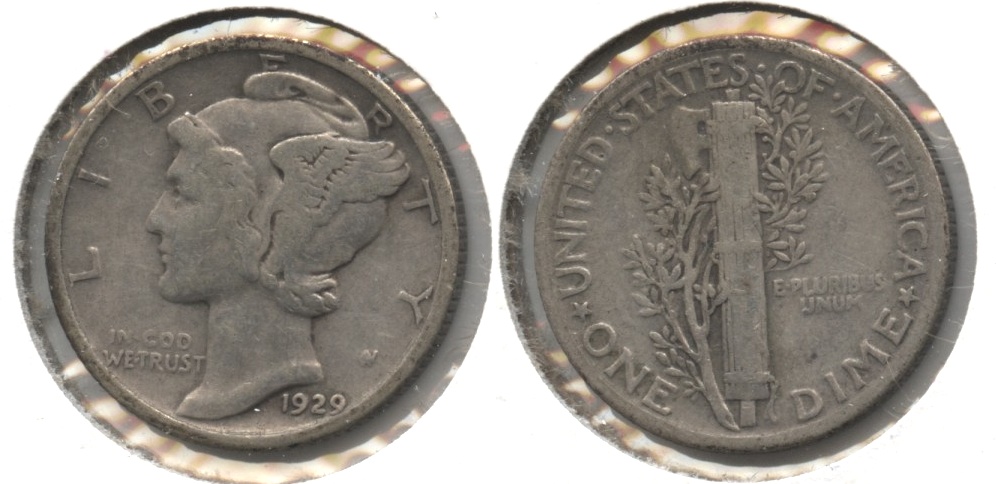 1929 Mercury Dime Fine-12 #bt