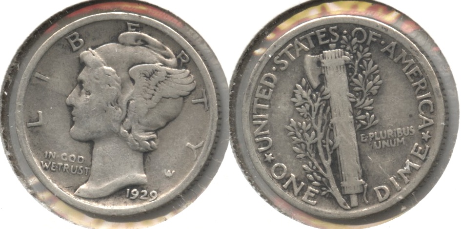 1929 Mercury Dime Fine-12 #h