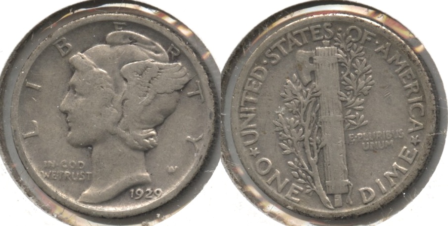 1929 Mercury Dime Fine-12 #j
