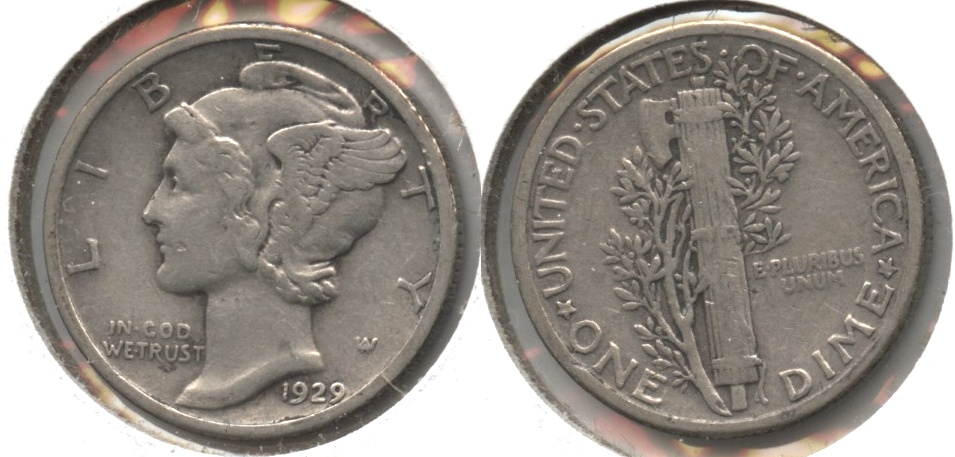 1929 Mercury Dime Fine-12 #k