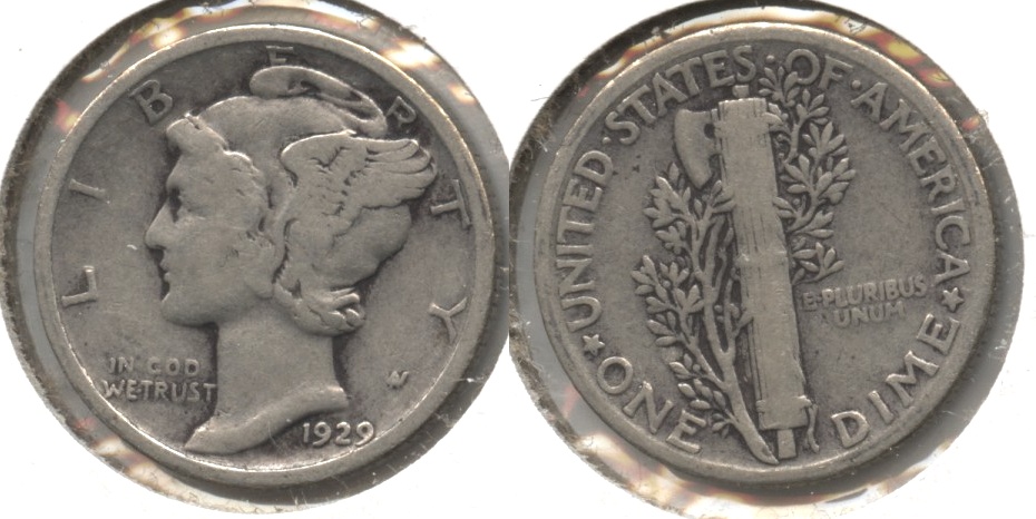 1929 Mercury Dime Fine-12 #m