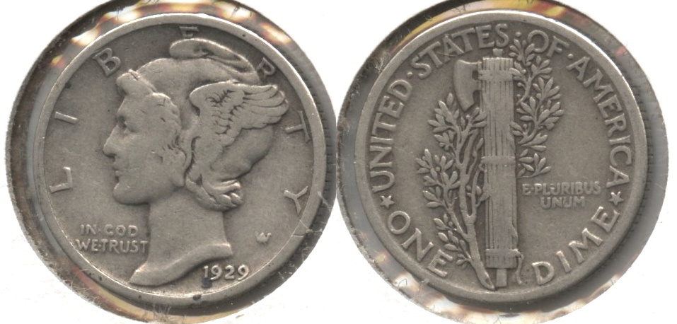 1929 Mercury Dime Fine-12 #r