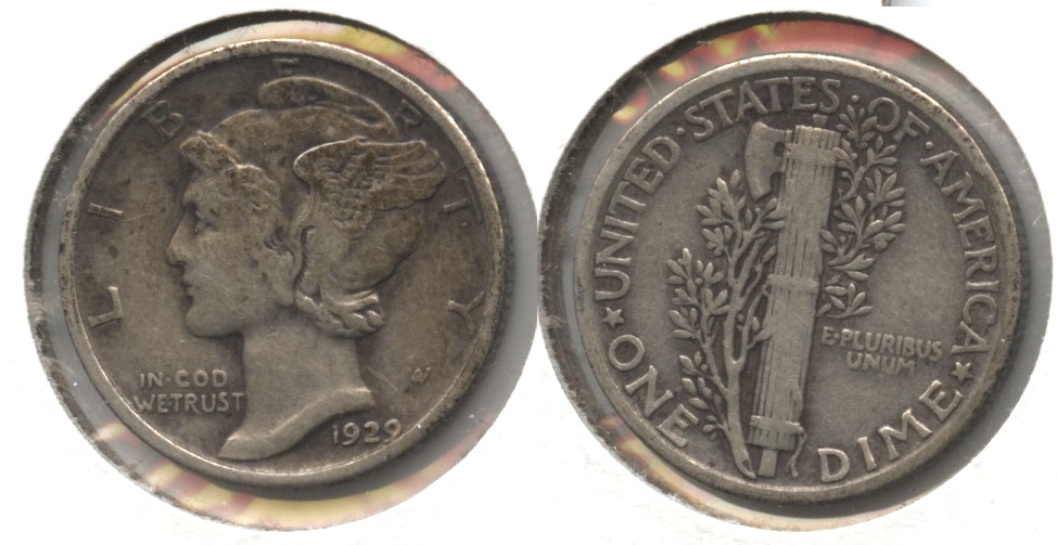 1929 Mercury Dime Fine-12 #v