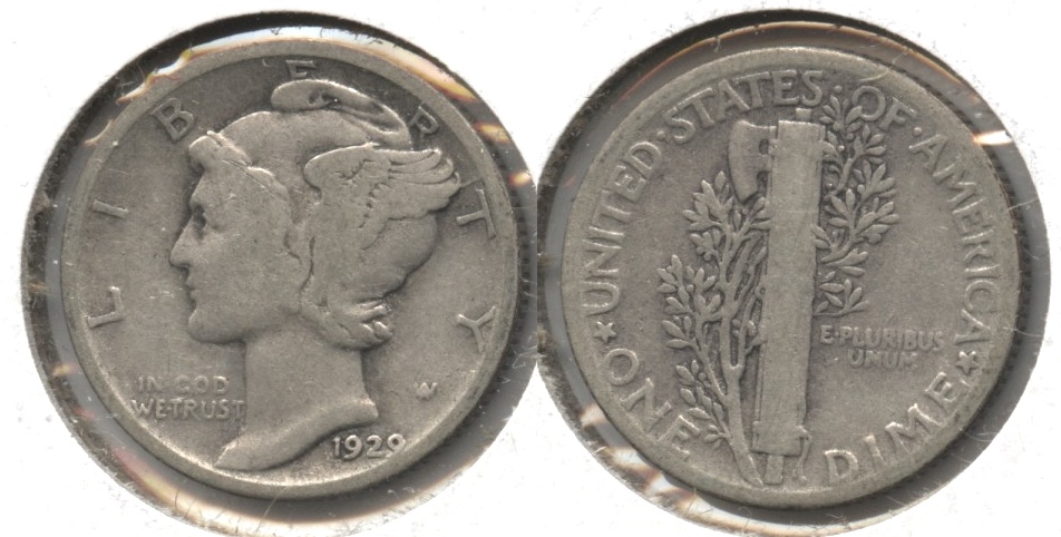 1929 Mercury Dime Good-4 #v