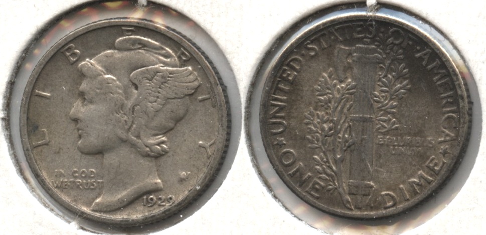 1929 Mercury Dime VF-20 #b