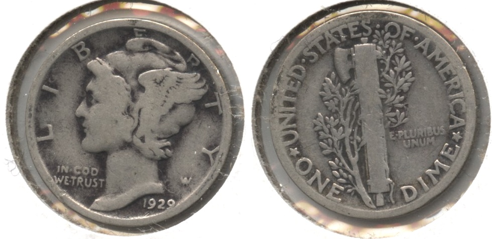 1929 Mercury Dime VG-8 #b