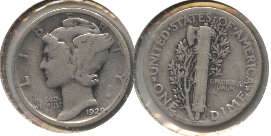 1929 Mercury Dime VG-8 #d