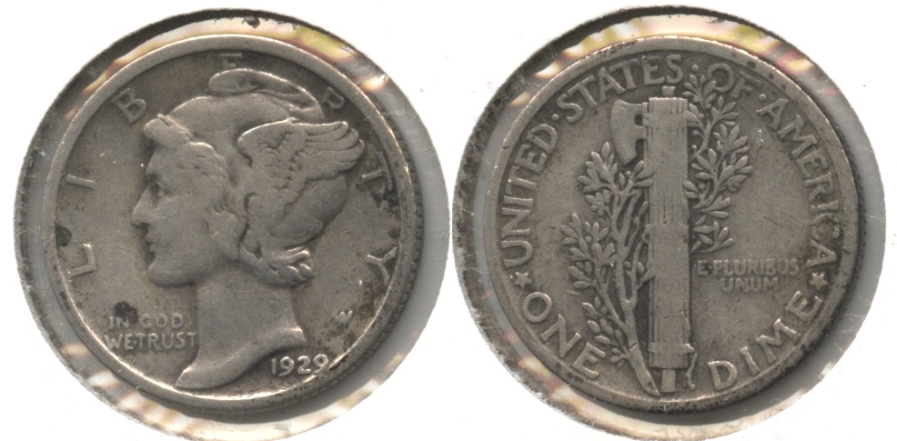 1929 Mercury Dime VG-8 #e