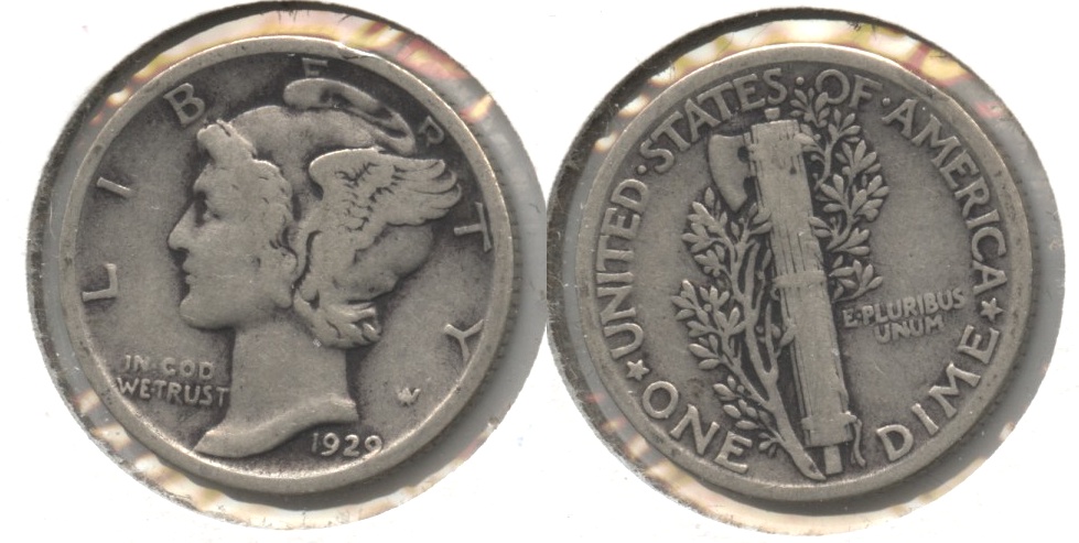 1929 Mercury Dime VG-8 #h