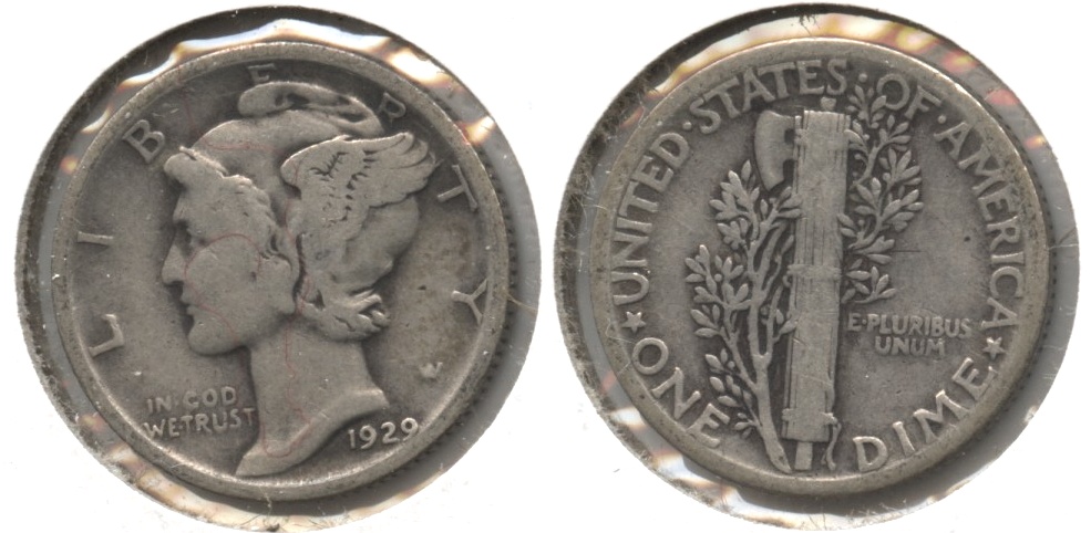 1929 Mercury Dime VG-8 #i