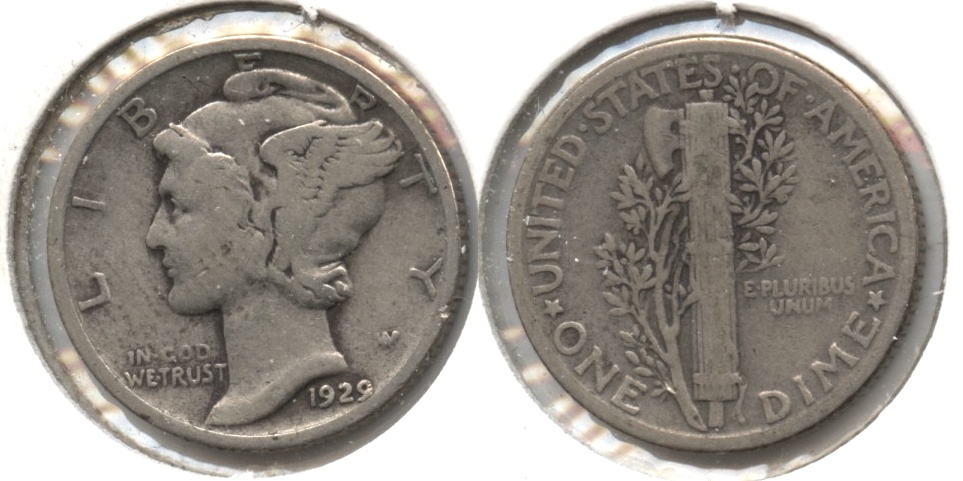 1929 Mercury Dime VG-8 #n