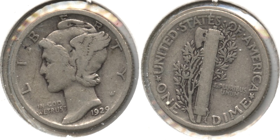 1929 Mercury Dime VG-8 #r
