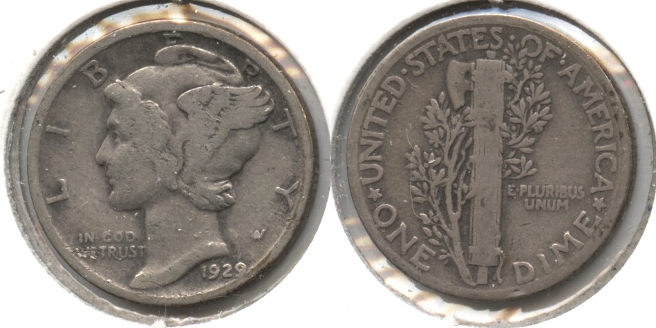 1929 Mercury Dime VG-8 #w