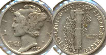 1930-S Mercury Dime EF-40 a