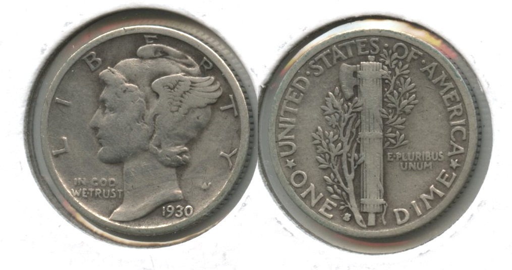 1930-S Mercury Dime Fine-12 #c