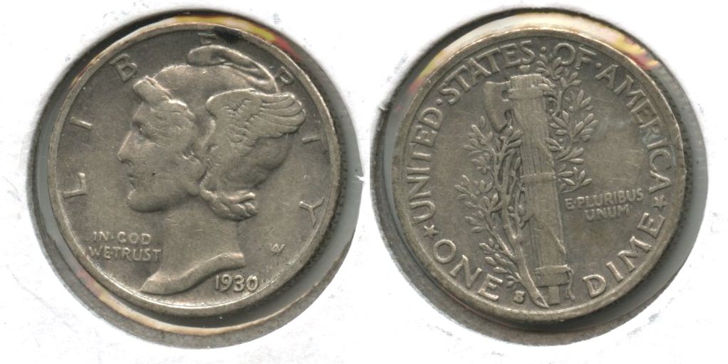 1930-S Mercury Dime VF-20