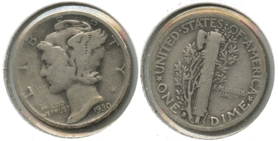 1930-S Mercury Dime VG-8 #c