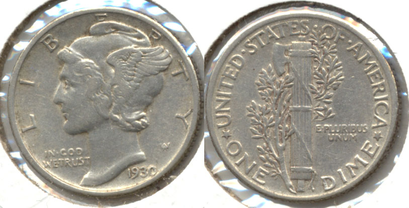1930 Mercury Dime EF-40 a