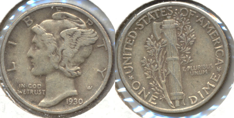 1930 Mercury Dime EF-40 b