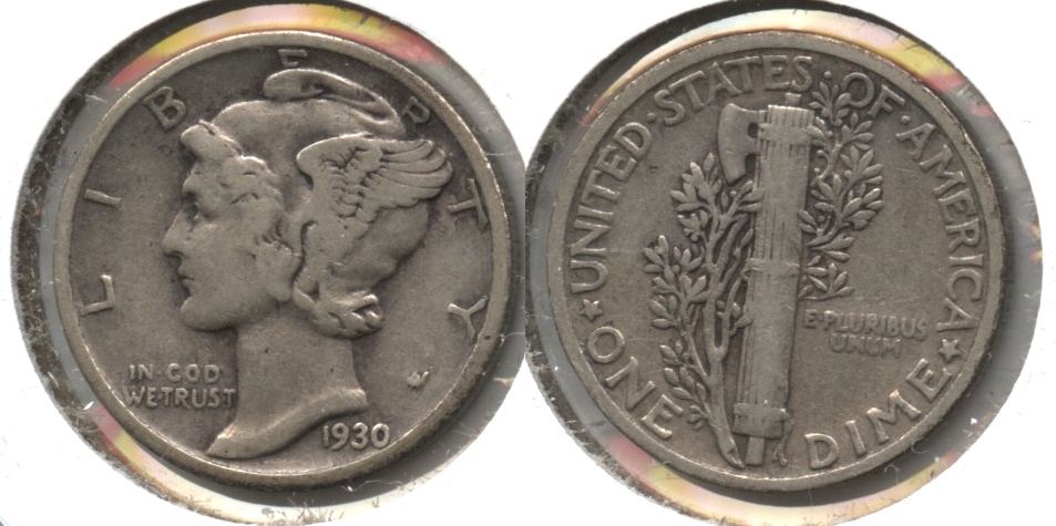 1930 Mercury Dime Fine-12 #a