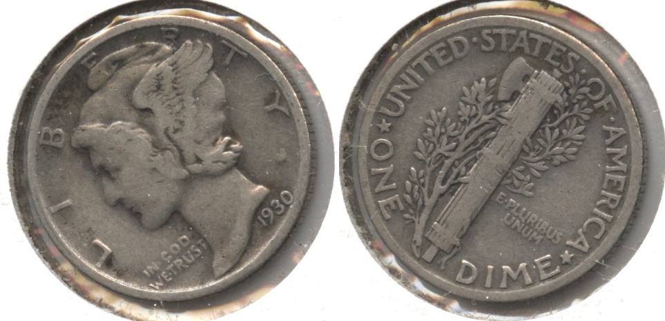 1930 Mercury Dime Fine-12 #ab
