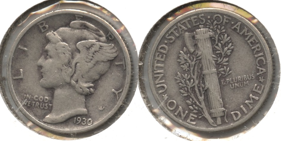 1930 Mercury Dime Fine-12 #ae