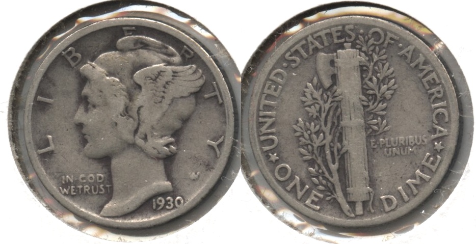 1930 Mercury Dime Fine-12 #ai