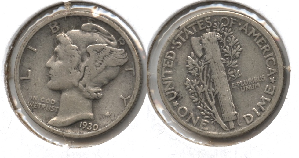 1930 Mercury Dime Fine-12 #aj