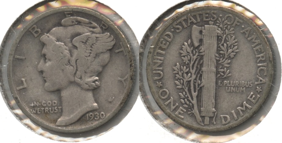 1930 Mercury Dime Fine-12 #e