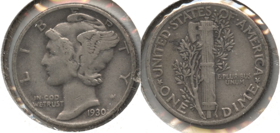 1930 Mercury Dime Fine-12 #i