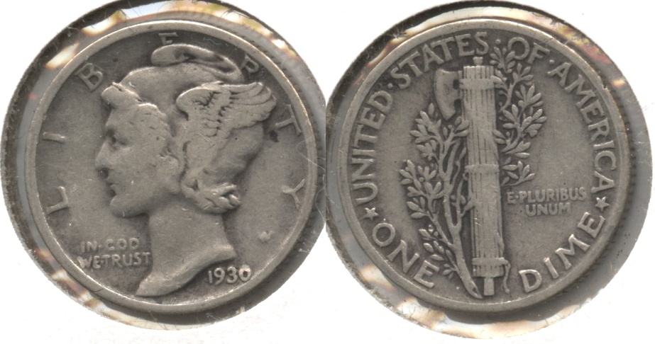 1930 Mercury Dime Fine-12 #m