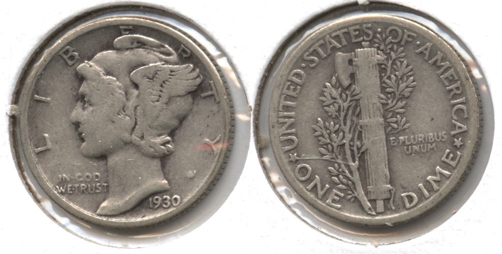 1930 Mercury Dime Fine-12 #q