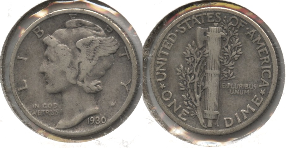 1930 Mercury Dime Fine-12 #w
