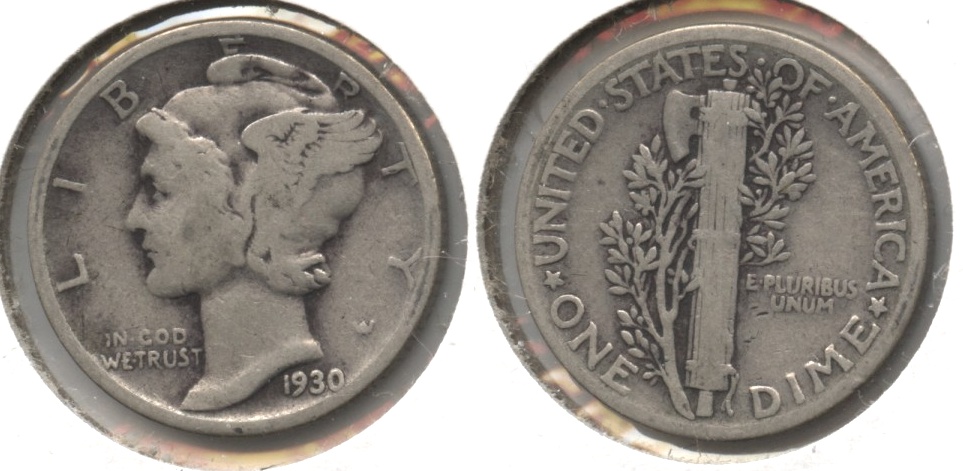1930 Mercury Dime Fine-12 #y