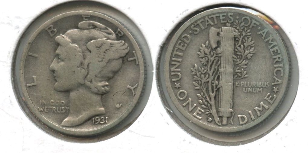 1931-D Mercury Dime Fine-12 #f