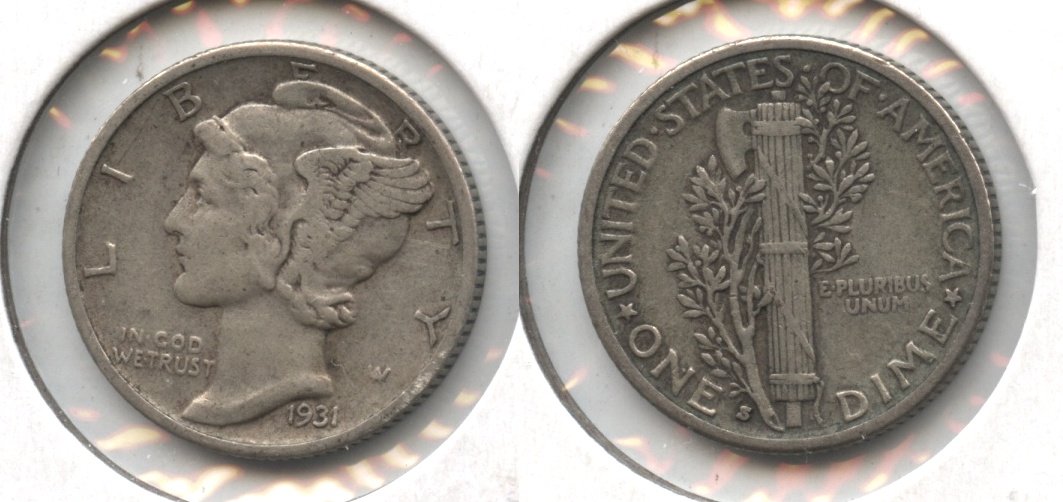 1931-S Mercury Dime EF-40