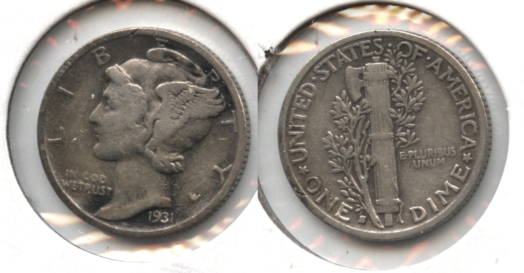1931-S Mercury Dime Fine-12