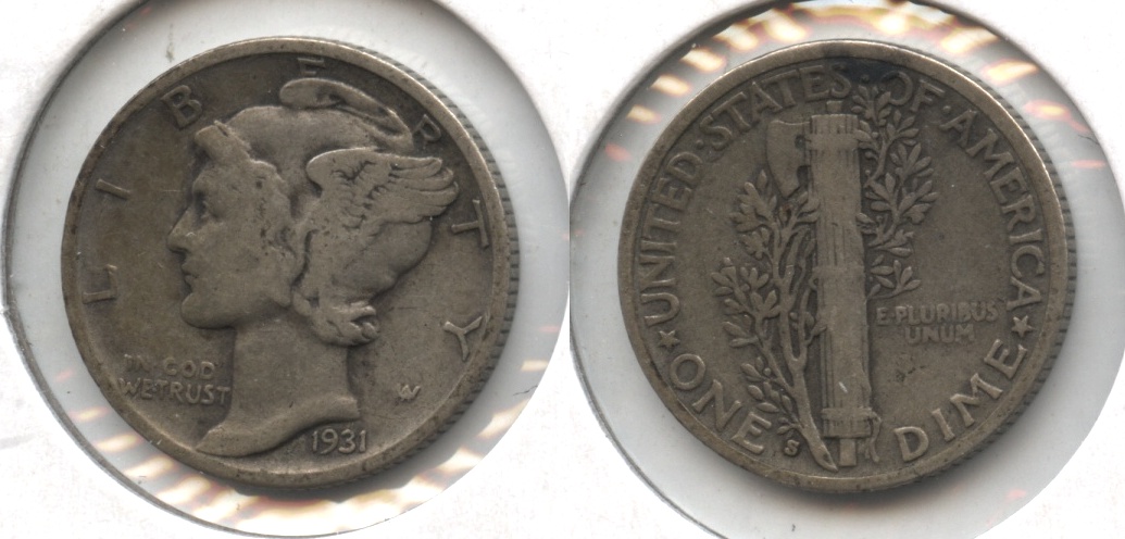 1931-S Mercury Dime Fine-12 #b