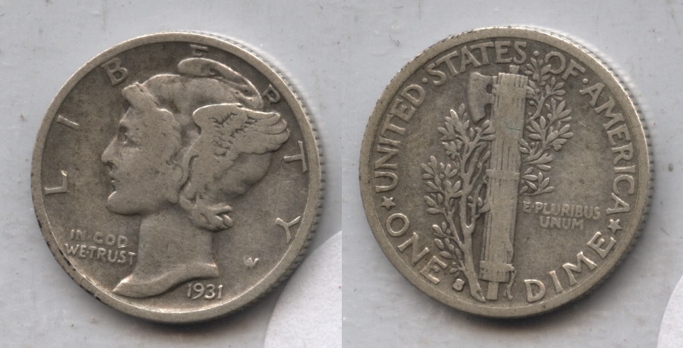 1931-S Mercury Dime Fine-12 #e