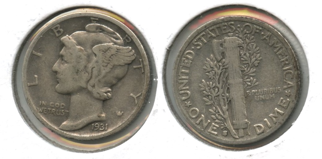 1931-S Mercury Dime Fine-12 #g