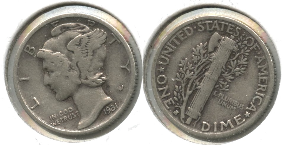 1931-S Mercury Dime Fine-12 #m